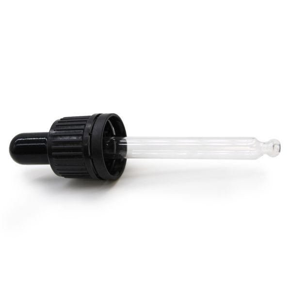 Black T/E Glass Pipette for 20ml Dropper Bottle 18mm