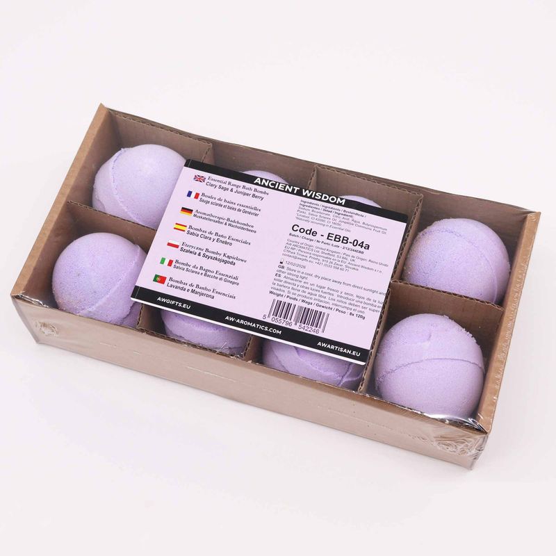 Essential Oil Bath Bomb - Clary Sage & Juniper - White Label