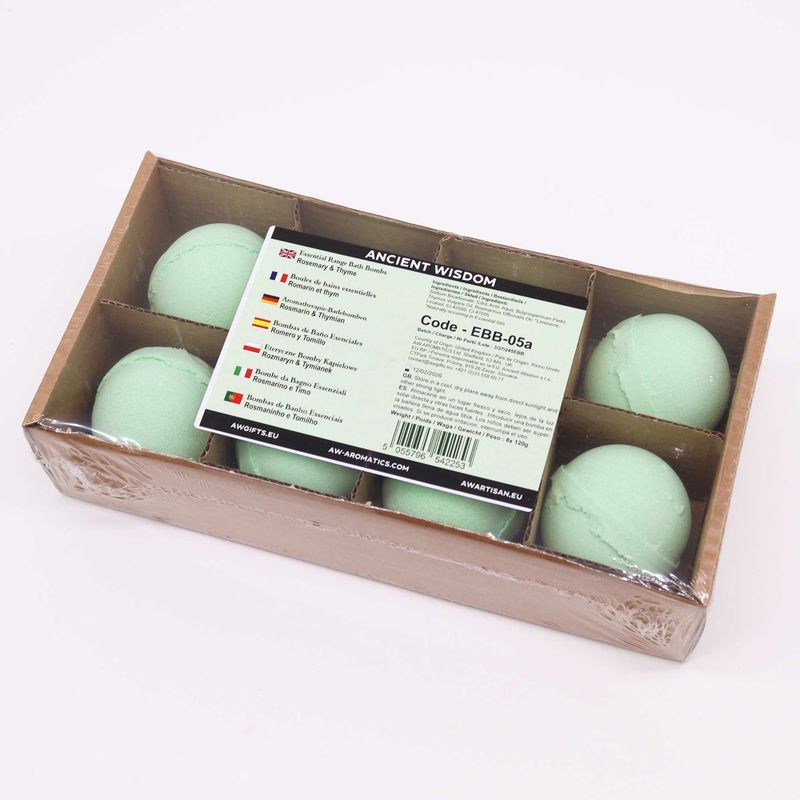 Essential Oil Bath Bomb - Rosemary & Thyme - White Label