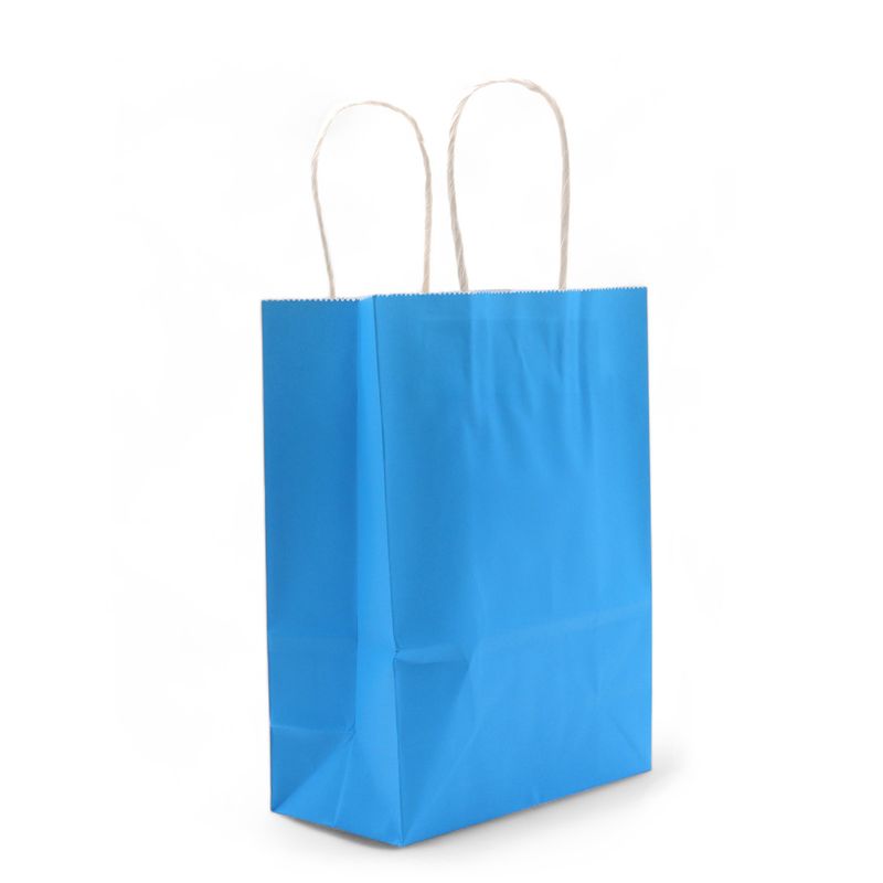Cord Handle Paper Bag (16x22x8cm) - Blue (130g)