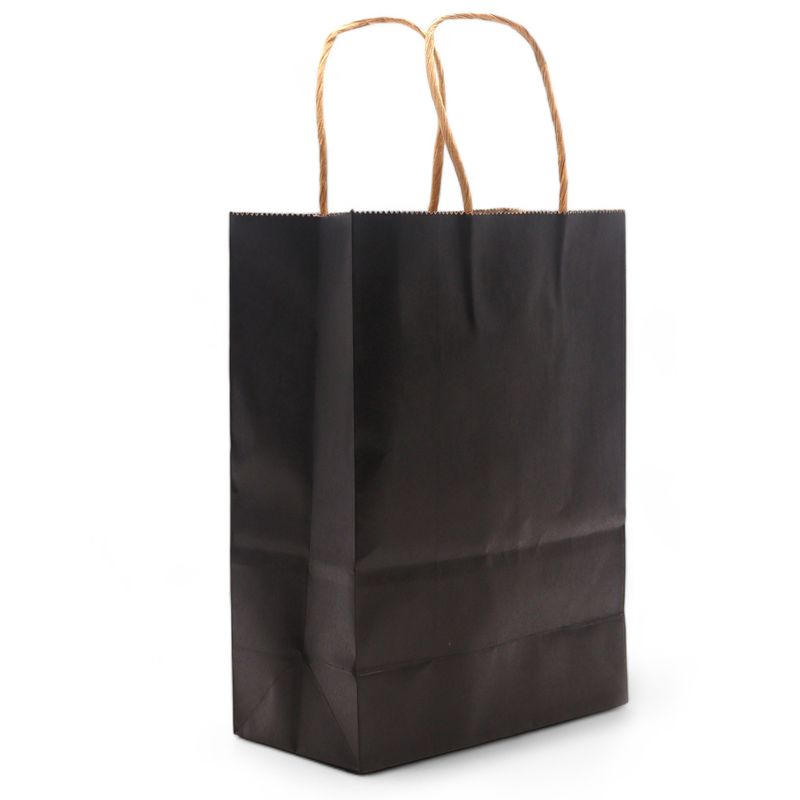 Lrg Cord Handle Paper Gift Bag (26x32x12cm) - Black (130g)