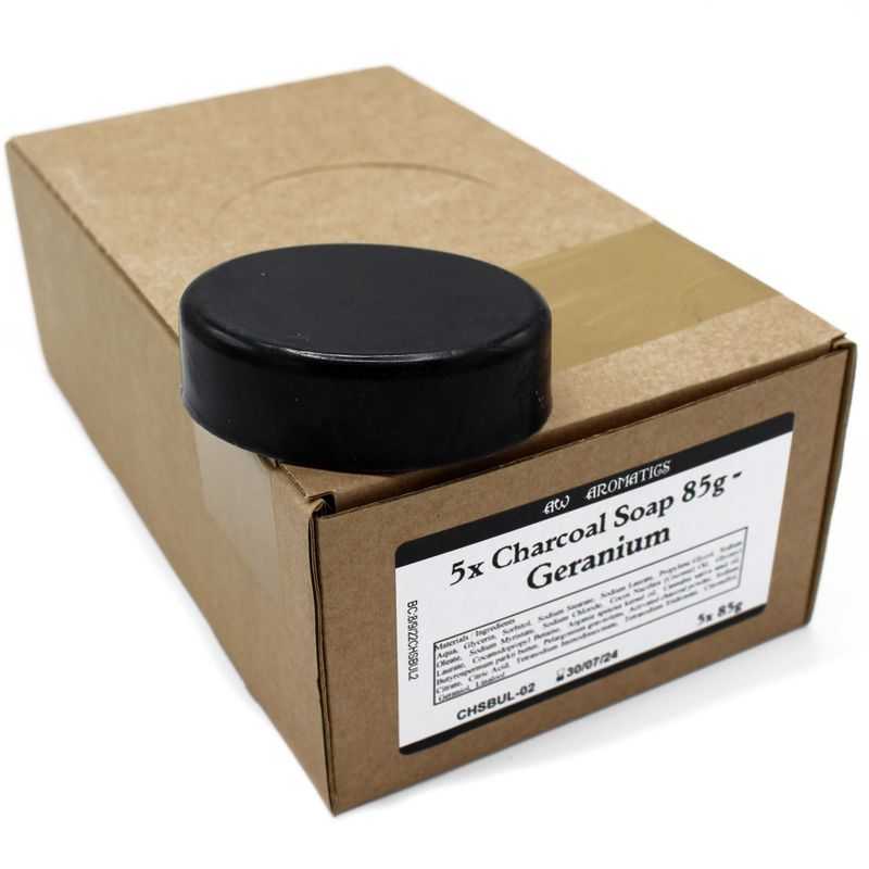White Label Geranium Charcoal Soap 85g