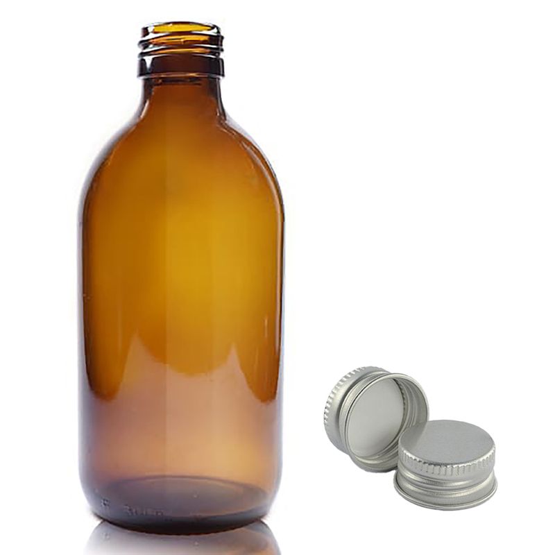 300ml Amber Glass Medicine Bottle - No Cap