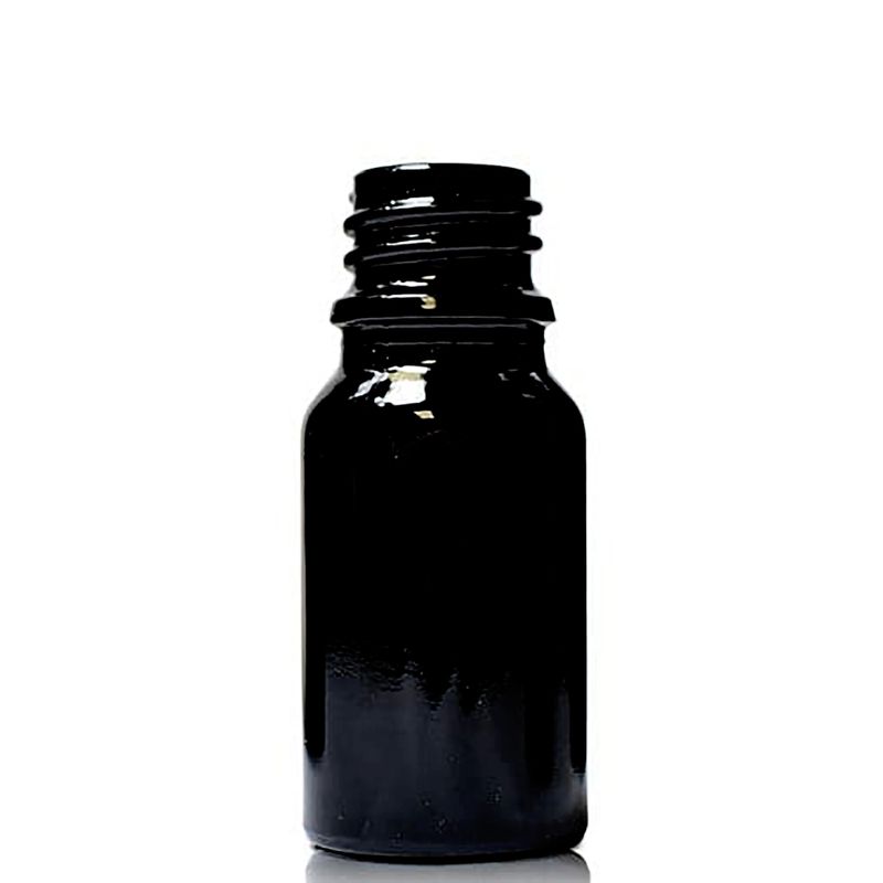 10ml Black Glass Dropper Bottle  - No Cap