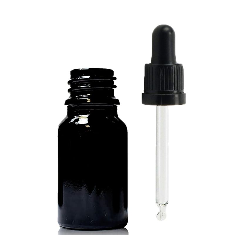 5ml Black Glass Dropper Bottle  with Black Pipette