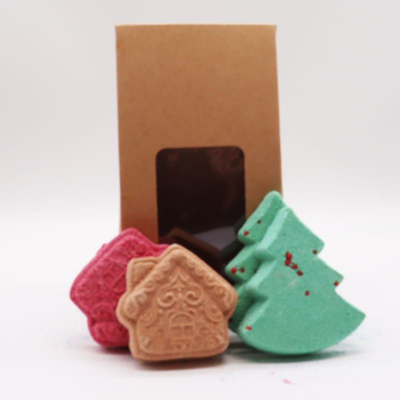 Gingerbread Town Christmas Bath Bomb Gift Pack - White Label