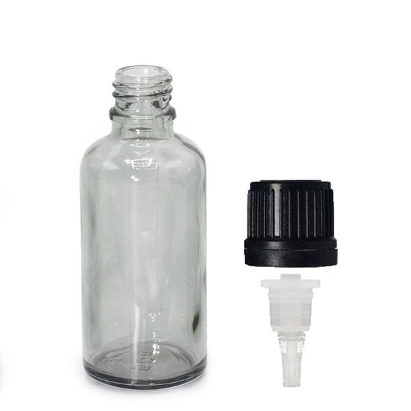 50ml Smoke Grey Glass Dropper Bottle with Dropper Cap