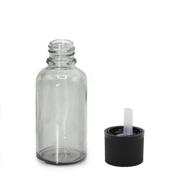 30ml Smoke Grey Glass Dropper Bottle with Child Resistant Dropper Cap