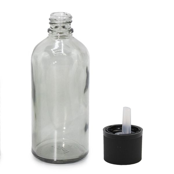 100ml Smoke Grey Glass Dropper Bottle with Child Resistant Dropper Cap