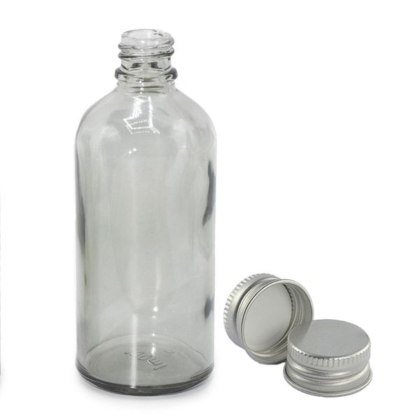 100ml Smoke Grey Glass Dropper Bottle with with Aluminium Cap