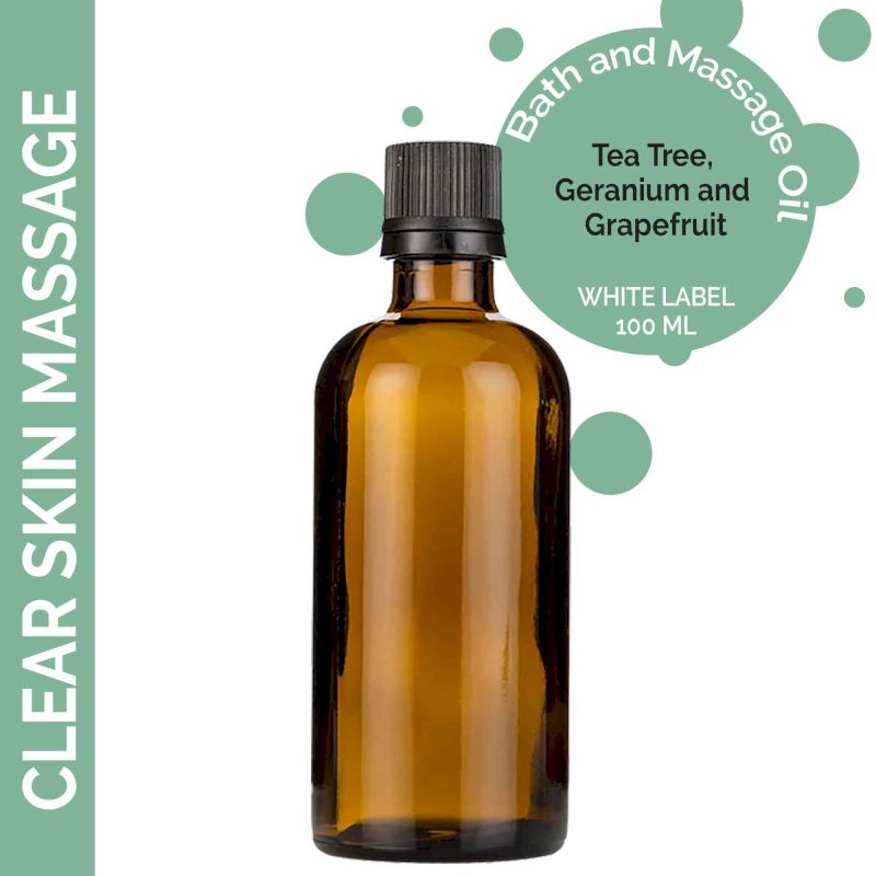 Clear Skin Massage Oil / Bath Oil 100ml - White Label