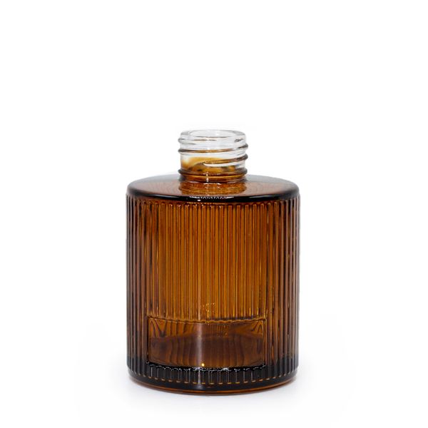 150ml Ribbed Round Reed Diffuser Bottle (28mm Neck) - Amber