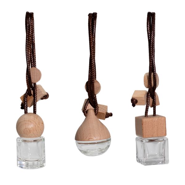 Clear - Car Diffuser Hanging Bottles - 8ml - (3 assorted designs x 4)