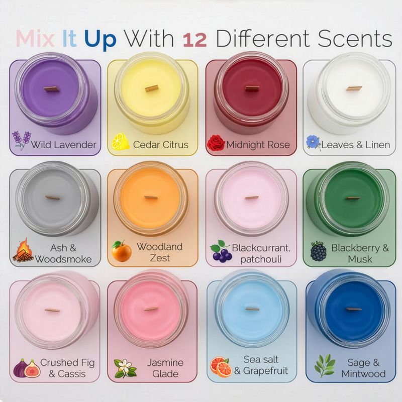 Woodwick Soy Candle - Crushed Fig & Casis - White Label