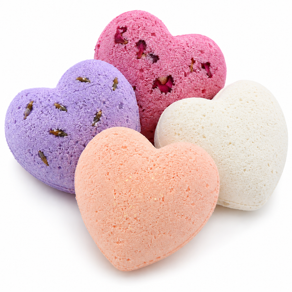 White Label Love Heart Bath Bombs 70g