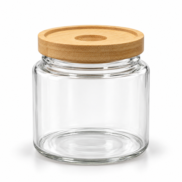 Cottage Bamboo Glass Jars