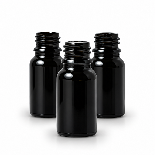 Black Glass Dropper Bottles