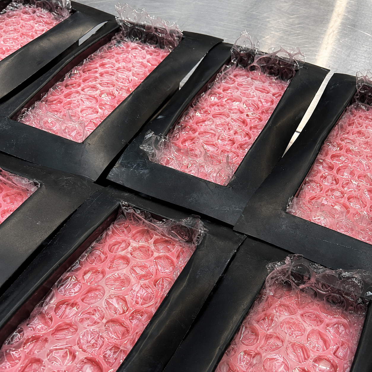 Soap production trays