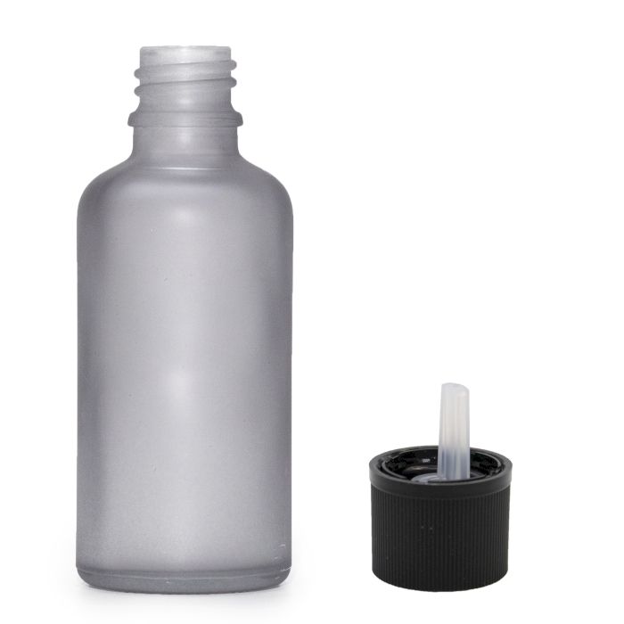 100ml Frosted Grey Glass Dropper Bottle with Child Resistant Dropper Cap