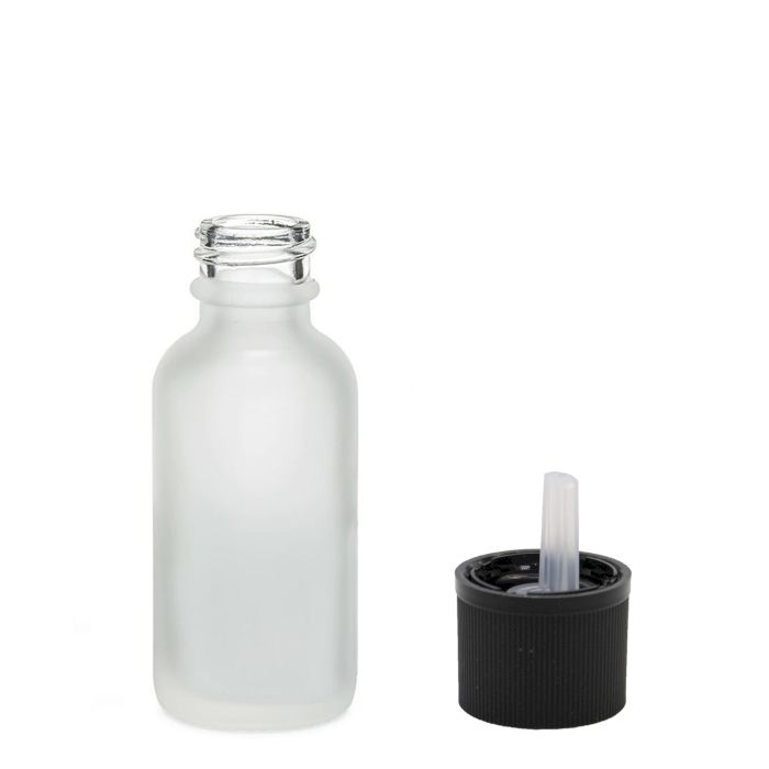 10ml Frosted White Glass Dropper Bottle with Child Resistant Dropper Cap