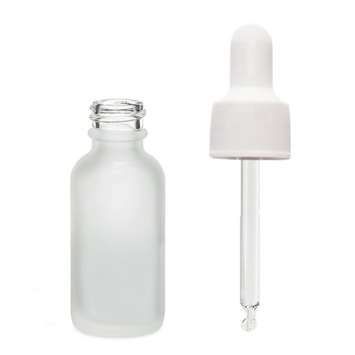10ml Frosted White Glass Dropper Bottle with White Pipette
