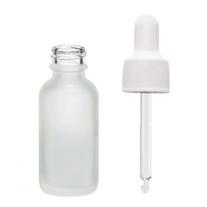 30ml Frosted White Glass Dropper Bottle with White Pipette