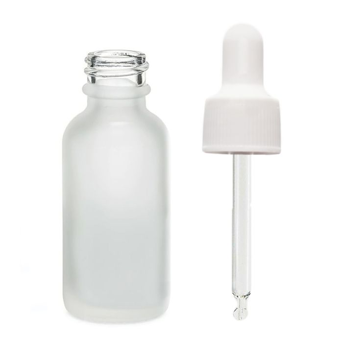 50ml Frosted White Glass Dropper Bottle with White Pipette