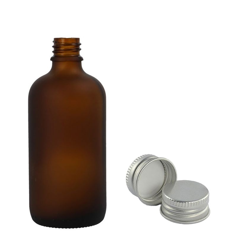 50ml Frosted Amber Glass Dropper Bottle with Aluminium Cap