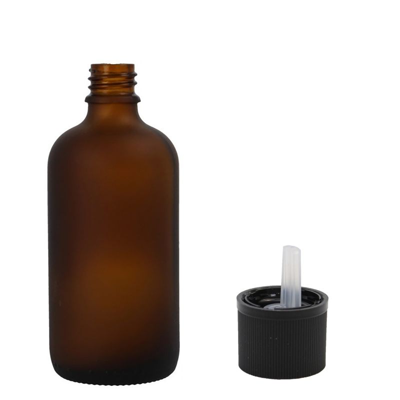 50ml Frosted Amber Glass Dropper Bottle with Child Resistant Dropper Cap
