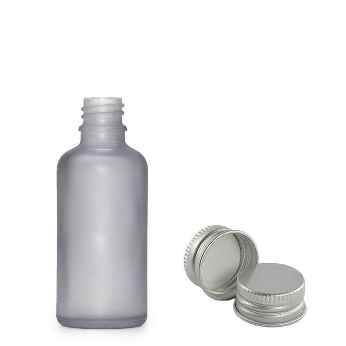 10ml Frosted Grey Glass Dropper Bottle with Aluminium Cap