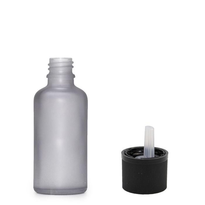 10ml Frosted Grey Glass Dropper Bottle with Child Resistant Dropper Cap
