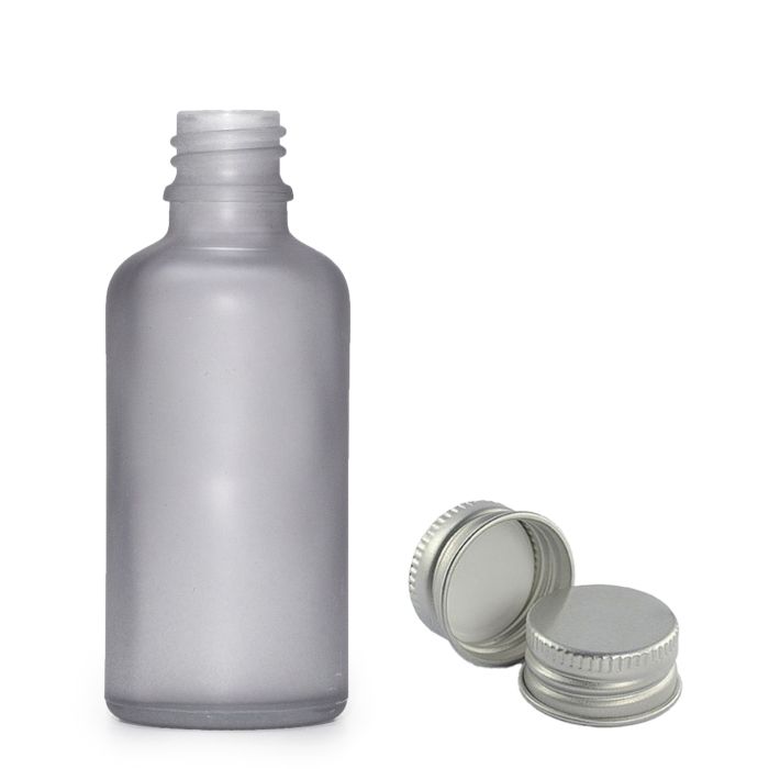 50ml Frosted Grey Glass Dropper Bottle with with Aluminium Cap