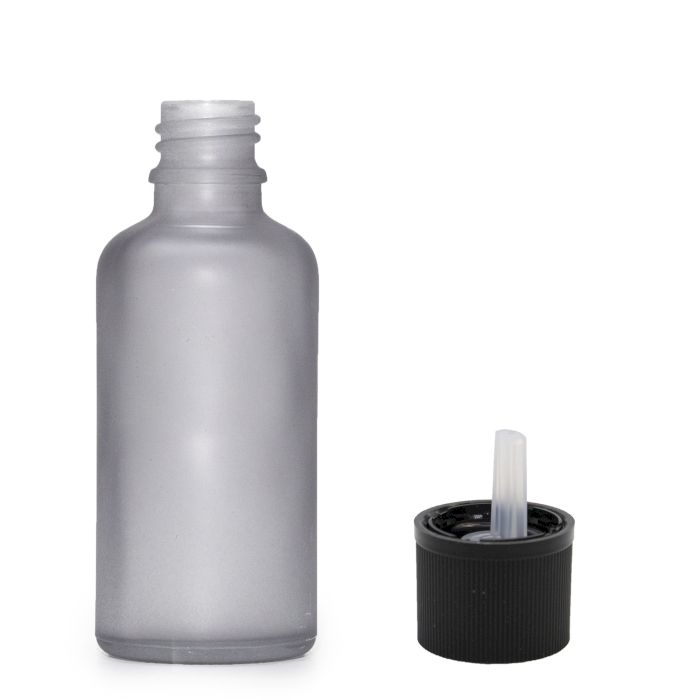 50ml Frosted Grey Glass Dropper Bottle with Child Resistant Dropper Cap