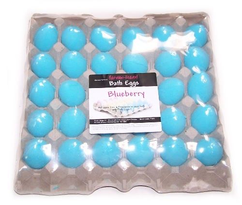 Blueberry Bath Eggs in a Tray - White Label