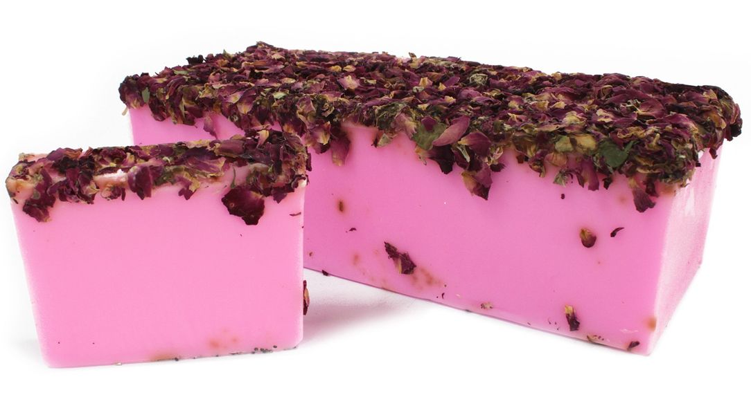 Sliced Soap Loaf (13pcs) - Rose & Rose Petals - White Label