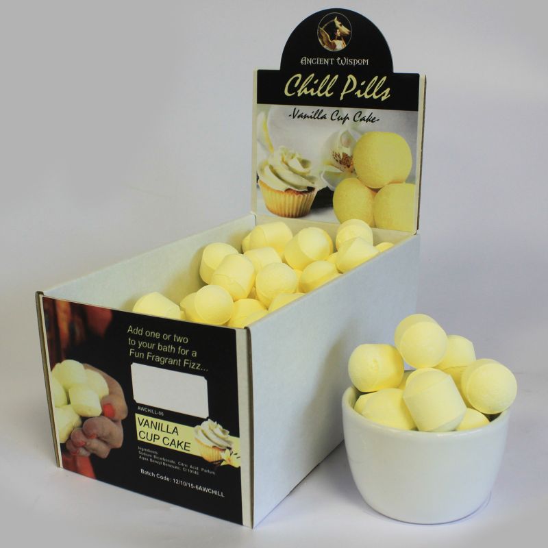 1.3Kg Box of Vanilla Cup Cake Chill Pills - White Label