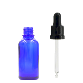 255x 5ml Blue Glass Dropper Bottle  with Black Pipette