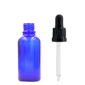 192x 10ml Blue Glass Dropper Bottle  with Black Pipette