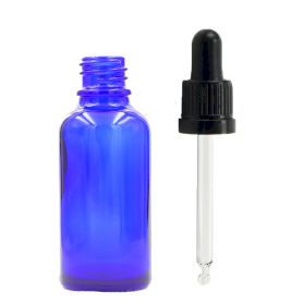 110x 30ml Blue Glass Dropper Bottle  with Black Pipette
