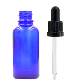 88x 50ml Blue Glass Dropper Bottle  with Black Pipette