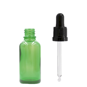 255x 5ml Green Glass Dropper Bottle  with Black Pipette