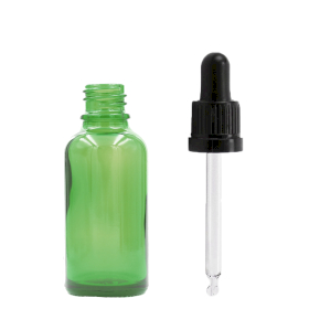 192x 10ml Green Glass Dropper Bottle (Gbot-12)  with Black Pipette