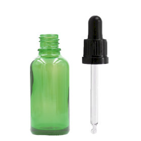156x 15ml Green Glass Dropper Bottle  with Black Pipette