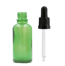 110x 30ml Green Glass Dropper Bottle  with Black Pipette