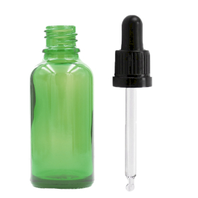 88x 50ml Green Glass Dropper Bottle  with Black Pipette