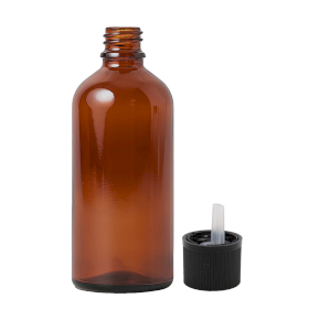 70x 100ml Amber Glass Dropper Bottle with Child Resistant Cap