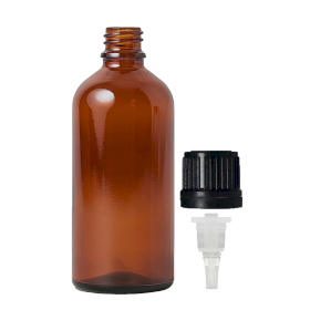 70x 100ml Amber Glass Dropper Bottle with TE Dropper Cap