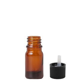 255x 5ml Amber Glass Dropper Bottle with Child Resistant Cap