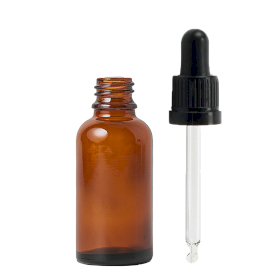 110x 30ml Amber Glass Dropper Bottle with Black Pipette