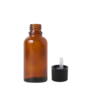 110x 30ml Amber Glass Dropper Bottle with Child Resistant Cap